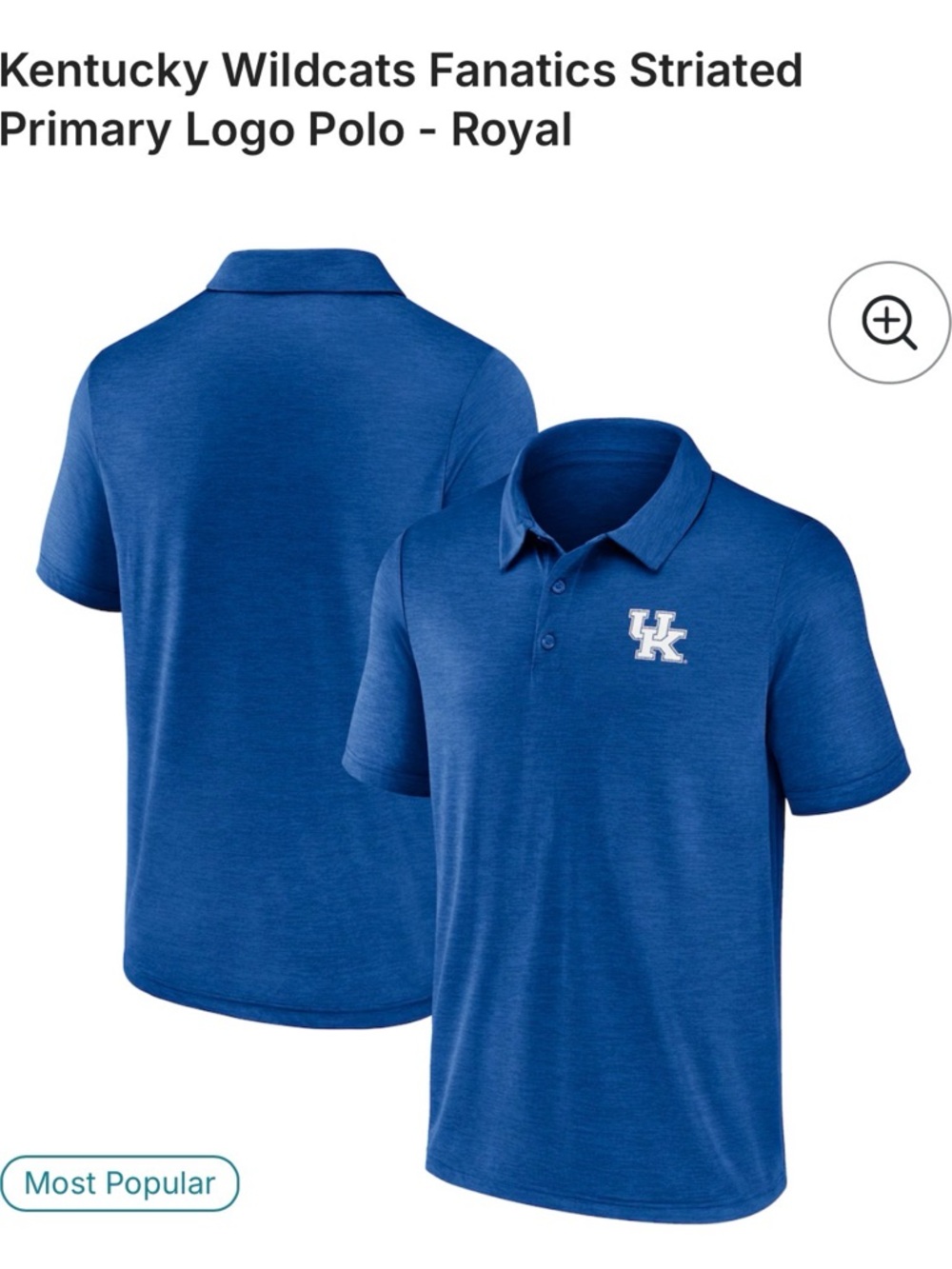 Fanatics Royal Blue Kentucky Polo Shirt for Kids